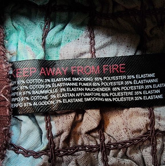 Free People Chocolate Smocked Floral Carino Top - Picture 11 of 11